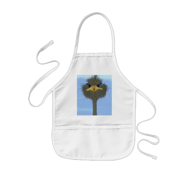 Delantal Infantil El Gracioso George Del Ostrich Y La Cuta Ladybug (Frente)