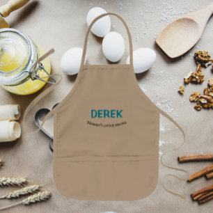 Delantal Infantil El nombre del niño pequeño auxiliar de mamá