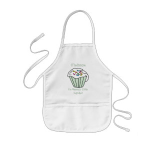 Delantal Infantil El pequeño pastel de 🧁 de mamá - Verde