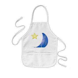 Delantal Infantil El rompecabezas de la palabra en una luna azul