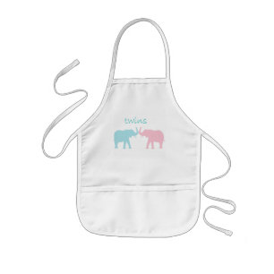 Delantal Infantil Elefante Doble Rosa Y Azul