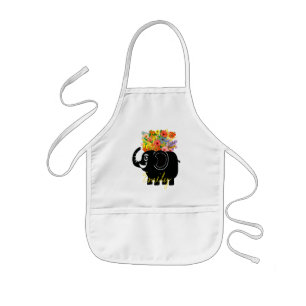 Delantal Infantil Elefante y flores  