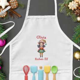 Delantal Infantil Elfo de Navidad Personalizado Lindo