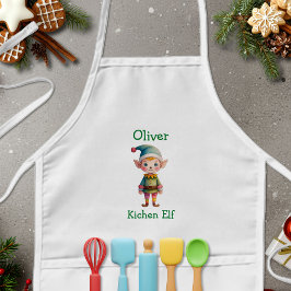 Delantal Infantil Elfo de Navidad Personalizado Lindo