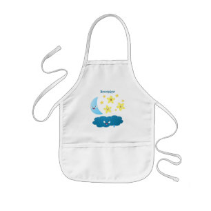 Delantal Infantil Estrellas de canto, personalizado de luna y nube