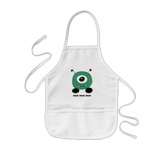 Delantal Infantil Extranjero verde divertido lindo