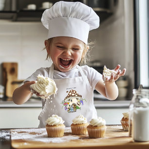 Delantal Infantil Fantasía Ratón Mushroom House Floral