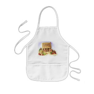 Delantal Infantil Felices Fiestas Gingerbread House Bib Apron