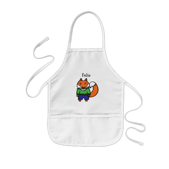 Delantal Infantil Felix el Fox personalizado (Frente)