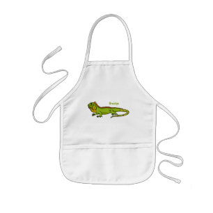 Delantal Infantil Feliz ilustracion personalizado de iguana verde