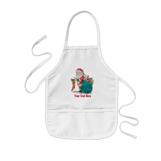 Delantal Infantil Feliz Navidad paterna con juguetes y regalos en sa (Frente)