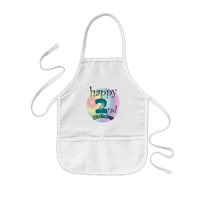 Delantal Infantil Feliz segundo cumpleaños (Frente)