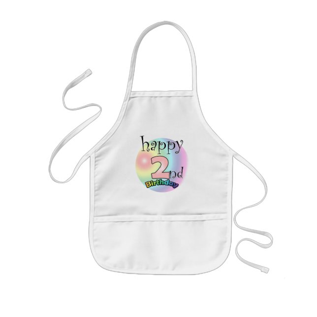 Delantal Infantil Feliz segundo cumpleaños (gasa) (Frente)