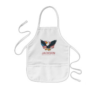 Delantal Infantil Fiesta USA Bandera Americana Águila 4 de Julio Par