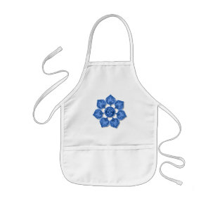 Delantal Infantil Flor de corte de tela decorativa azul