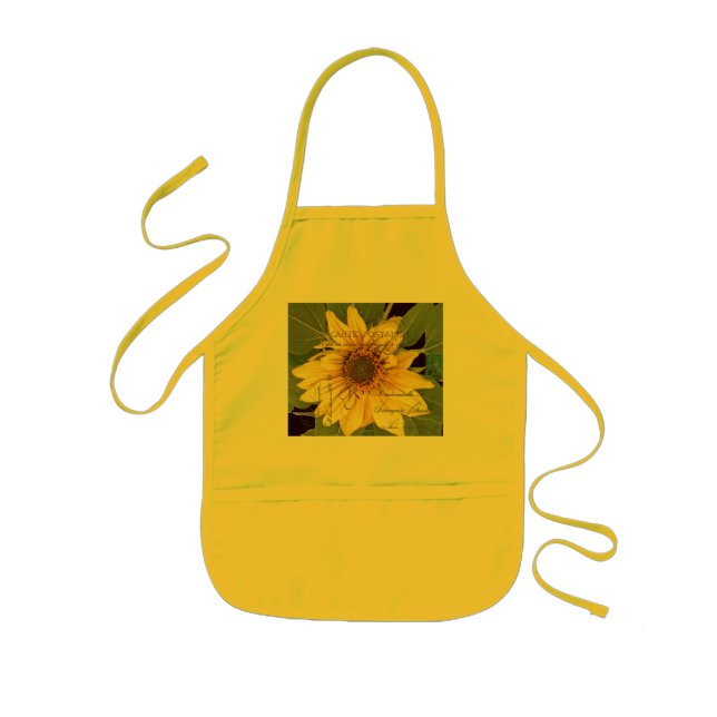 Delantal Infantil Flor de girasol Éphemera francesa (Frente)