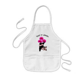 Delantal Infantil Flores de Panda con malabarismo personalizadas