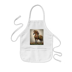 Delantal Infantil Flowery Brown Horse Fantasy Garden,