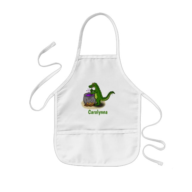 Delantal Infantil Fundido personalizado de cocina de caimanes verdes (Frente)