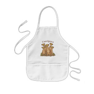 Delantal Infantil Funny meerkat ilustracion personalizado familiar