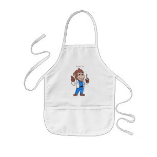 Delantal Infantil Funny orangutan ape personalizado médica