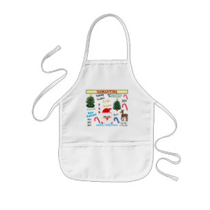 Delantal Infantil Galletas de Navidad Santa Reno NAME