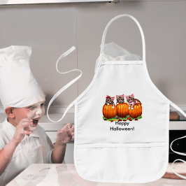 Delantal Infantil Gatitos en calabazas para Halloween