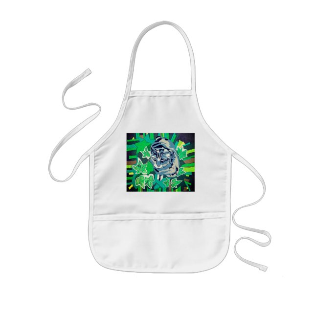 Delantal Infantil Gato en el jardín (Frente)