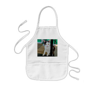 Delantal Infantil Gato negro y blanco