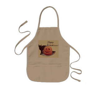 Delantal Infantil Gato y calabaza feliz Halloween