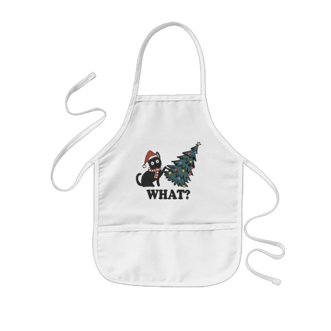Delantal Infantil Gracioso gato Navidades niños Apron (Frente)