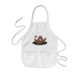 Delantal Infantil Gracioso gopher digging personalizado ilustracion