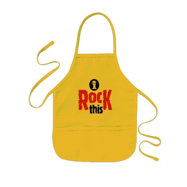 Delantal Infantil Gracioso, ROCK ESTE Gráfico De Texto (Frente)
