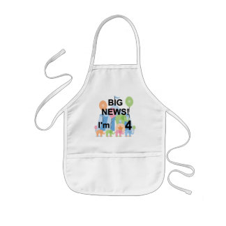 Delantal Infantil Gran Circo de Noticias 4º cumpleaños camisetas y r