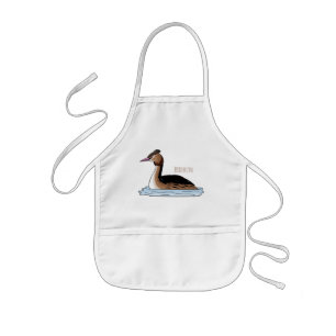 Delantal Infantil Gran ilustracion de personalizado de aves grises c