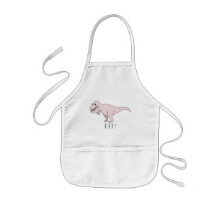 Delantal Infantil Guay Chica Doodle T-Rex Dinosaurio con nombre