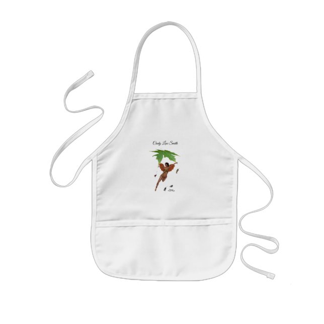 Delantal Infantil Hada Cuta Con Alas Marrones Chicas Pocket Apron (Frente)