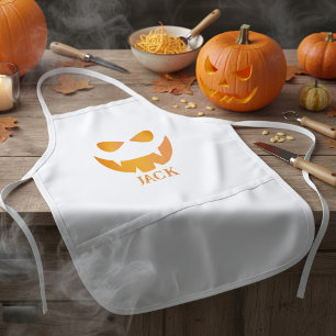 Delantal Infantil Halloween Cara de calabaza infantil personalizada
