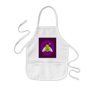 Delantal Infantil Halloween Magic Bee Wizard Purple and Black Stripe