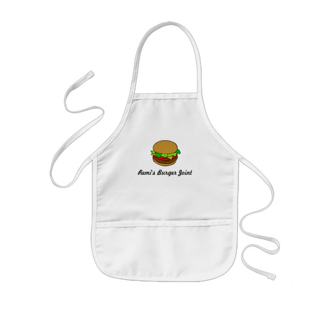 Delantal Infantil Hamburguesa linda deliciosa personalizada (Frente)