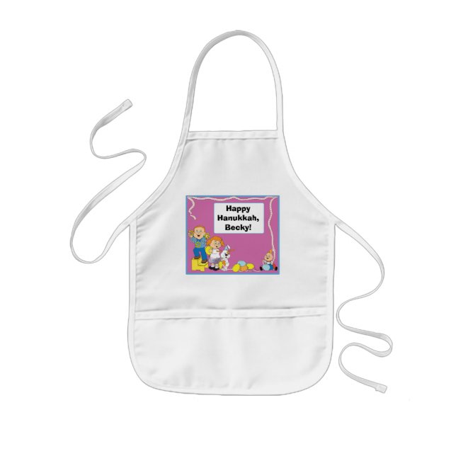 Delantal Infantil Hanukkah Apron Kids Personalizan (Frente)