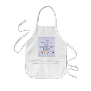 Delantal Infantil Hecho temeroso y maravillosamente - azul
