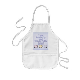 Delantal Infantil Hecho temeroso y maravillosamente - azul
