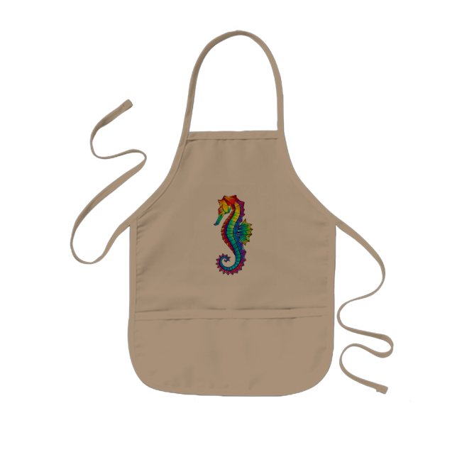 Delantal Infantil Hipoahoría marino poligonal arcoiris (Frente)