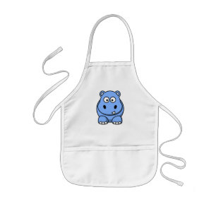 Delantal Infantil Hipopótamo Azul Adorable