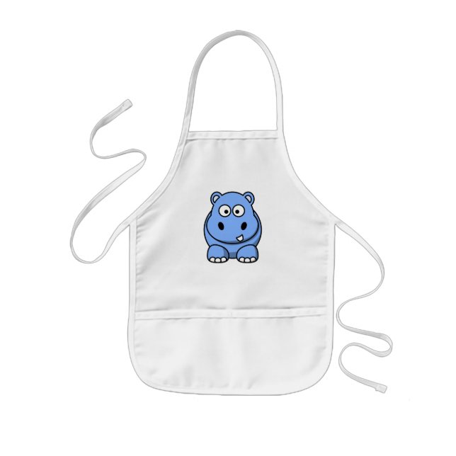 Delantal Infantil Hipopótamo Azul Adorable (Frente)