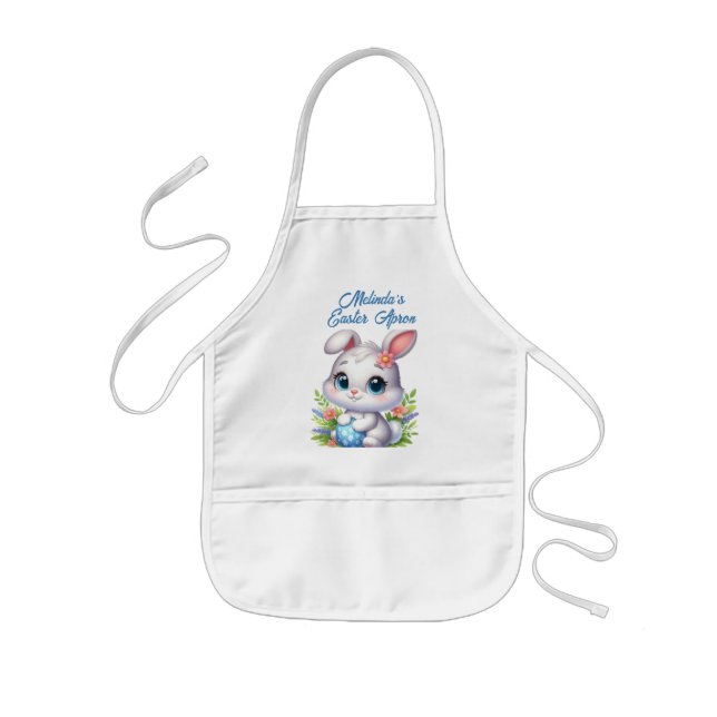 Delantal Infantil Huevo Azul de Conejito (Frente)