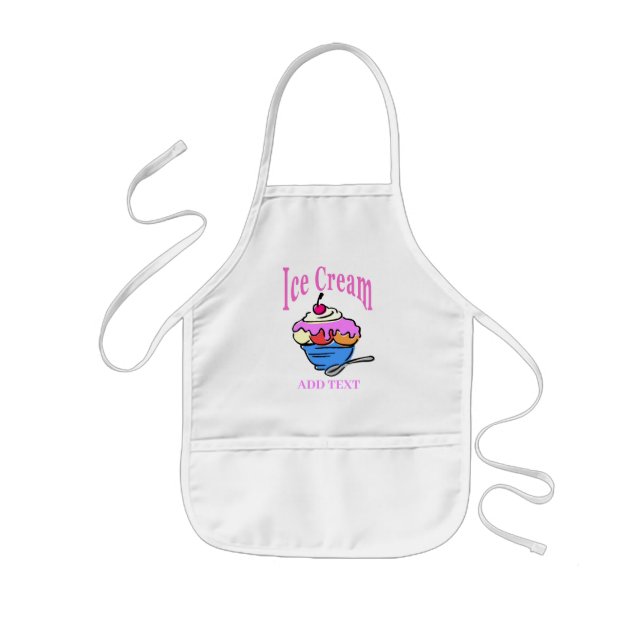Delantal Infantil Ice Cream Apron, añadir texto (Frente)
