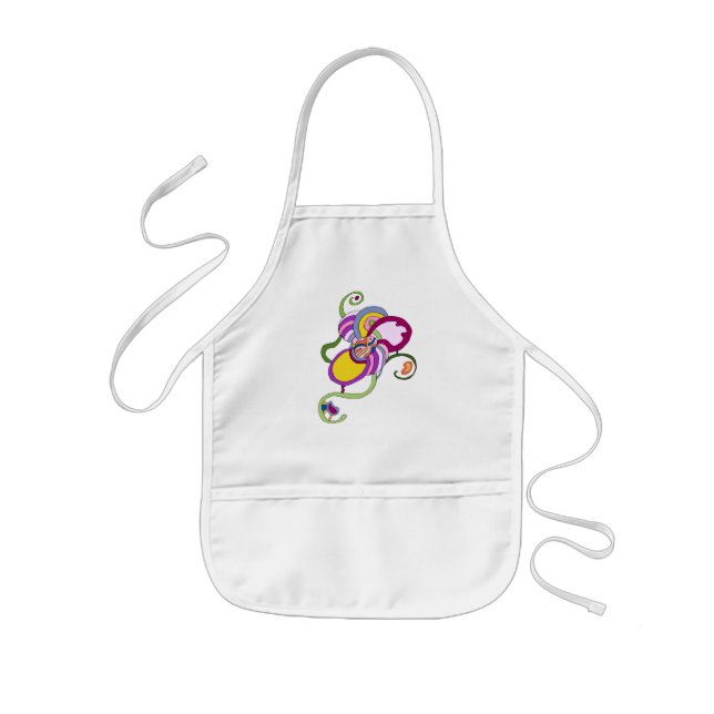 Delantal Infantil Ilustracion abstracto de flor funky (Frente)