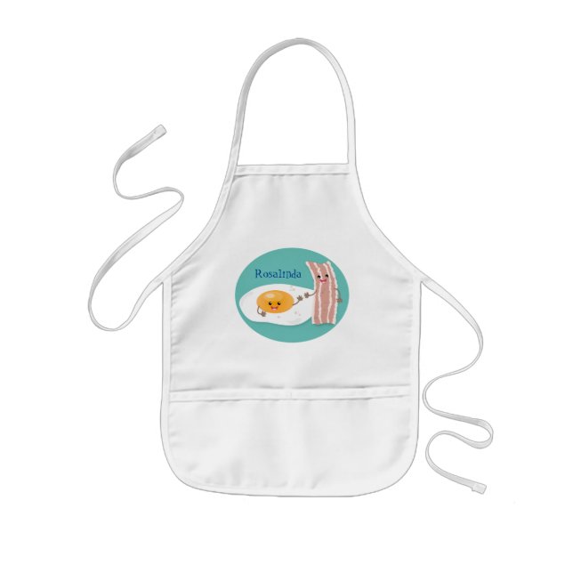 Delantal Infantil Ilustracion de huevo de kawaii y personalizado de  (Frente)